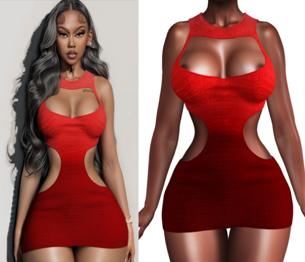 $RICH FATALE - DIONDRIA BODYCON - ROUGE