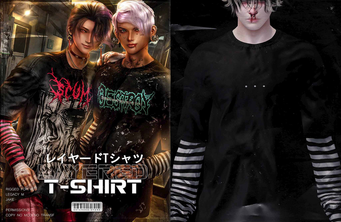 TANAKA LAYERED T-SHIRT - SILENCE