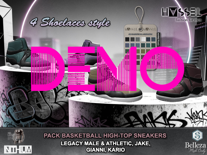 (HASSEL) DEMO MEN'S BASKETBALL SHOES HIGH-TOP SNEAKERS LEGACY MALE & ATHLETIC, JAKE, GIANNI, KARIO 508