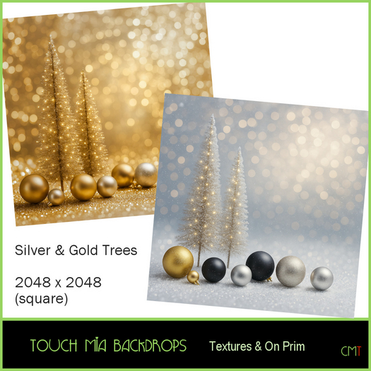 TOUCH MIA Backdrops - Silver & Gold Trees