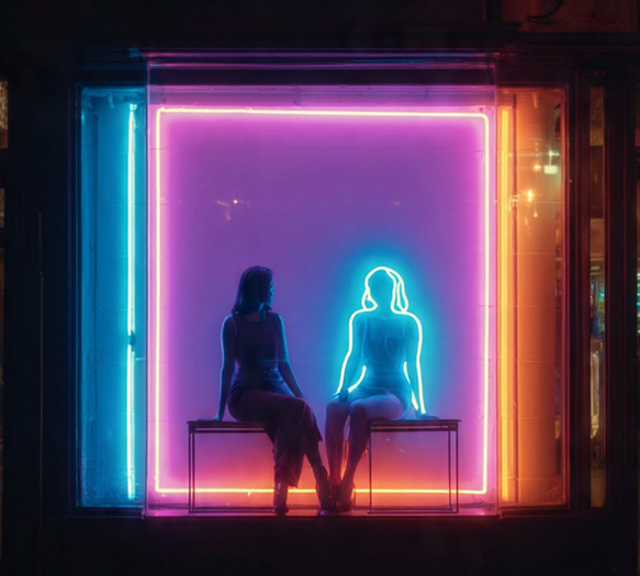 Window animated neon sign