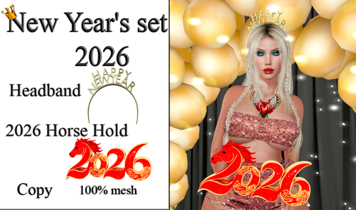 New Year's Set 2026 - Headband & Horse Holdable Prop (Copy)