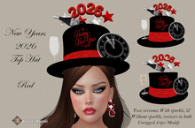 ~KK~New Years 2026 Top Hat Red