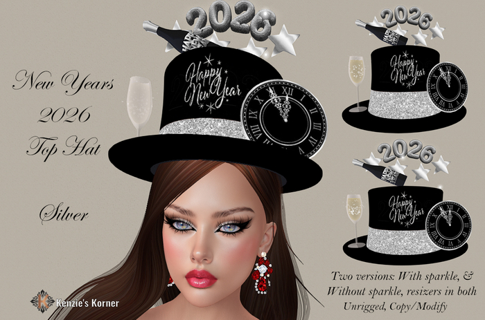~KK~New Years 2026 Top Hat Silver DEMO