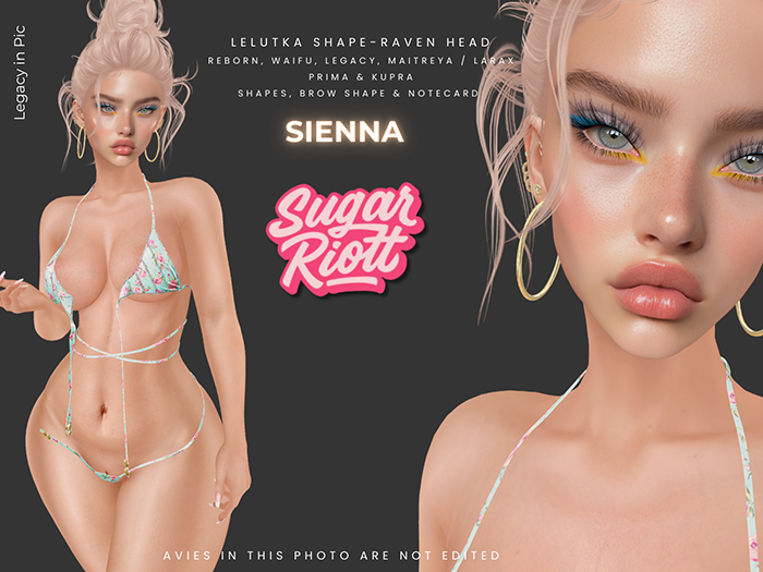 *Sugar Riott* Sienna Shape-Raven Head