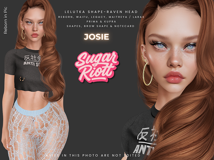 *Sugar Riott* Josie Shape-Raven Head