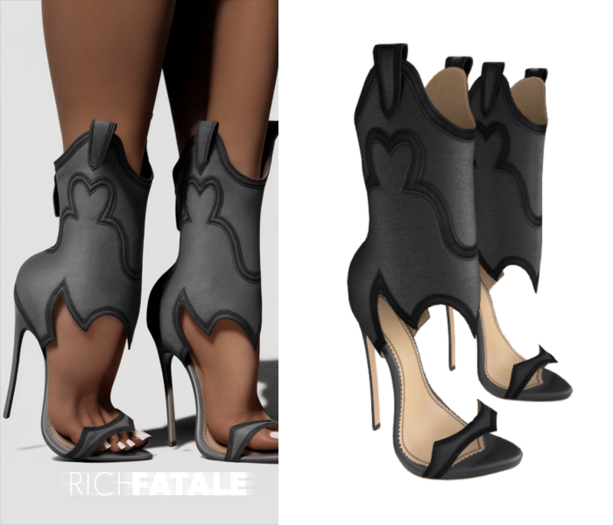$RICH FATALE - RICH OUTLAW HEELS - ONYX