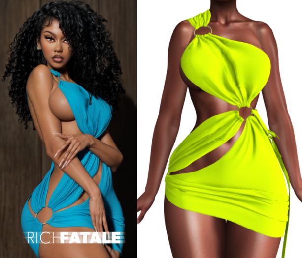 $RICH FATALE - NAOMI WRAP DRESS - SLIME