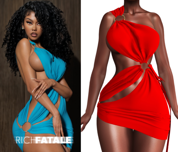 $RICH FATALE - NAOMI WRAP DRESS - ROUGE