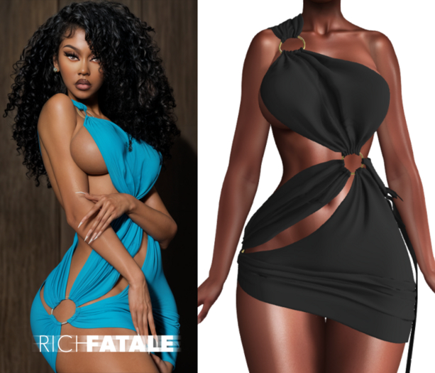 $RICH FATALE - NAOMI WRAP DRESS - ONYX