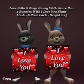 Love Bella & Benji Bunny With Azure Bow1