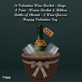 St Valentine Wine Basket Beige1
