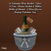 St Valentine Wine Basket Silver1