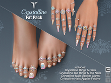 **RE** Crystalline Hands/Toe Rings & Nails - FAT PACK - PBR - Maitreya, Gen X, Meshbody, Inithium, eBODY, NHUMANA