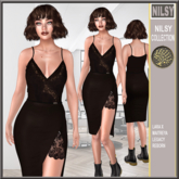 LACE MIX SILK DRESS