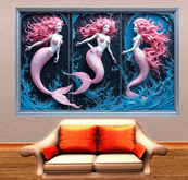 Wall Deco Sticker Mural Water Mermaid sirène 16