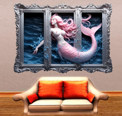 Wall Deco Sticker Mural Water Mermaid sirène Water Girl 22