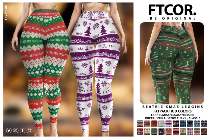 :::FTCOR:::BEATRIZ_XMAS_LEGGINS::: FATPACK