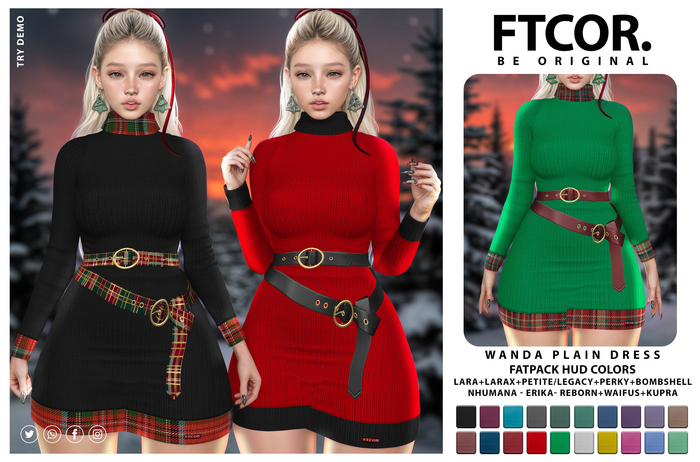 :::FTCOR:::WANDA_PLAIN_DRESS::: FATPACK