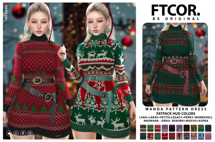 :::FTCOR:::WANDA_PATTERN_DRESS::: FATPACK