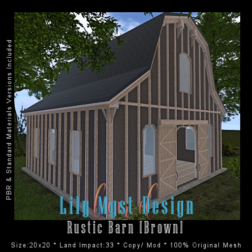 Lily Myst Design Rustic Barn [Brown]