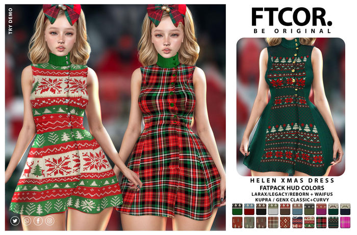 :::FTCOR:::HELEN_XMAS_DRESS::: FATPACK
