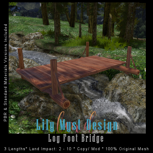 Lily Myst Design Log Foot Bridge
