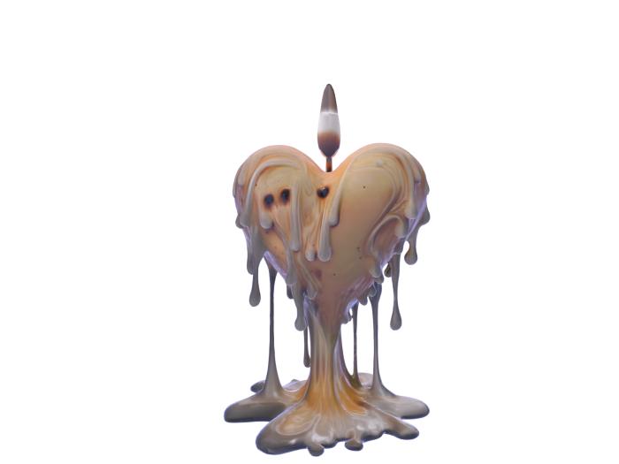 Melting Valentine Heart Candle FULL PERM