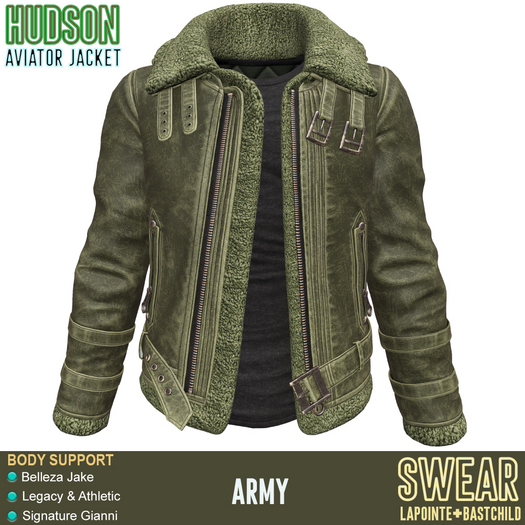 LEATHER AVIATOR JACKET - HUDSON ARMY