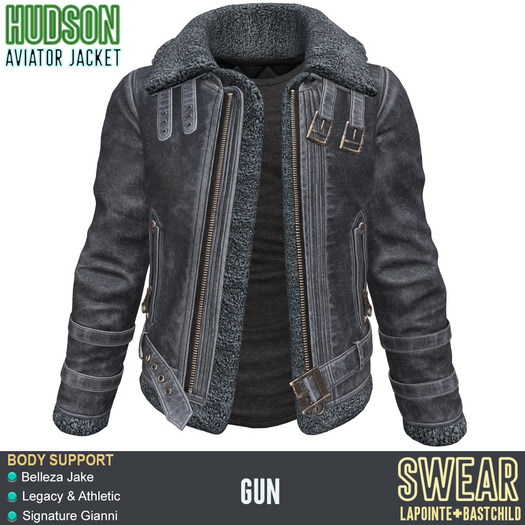 LEATHER AVIATOR JACKET - HUDSON GUN
