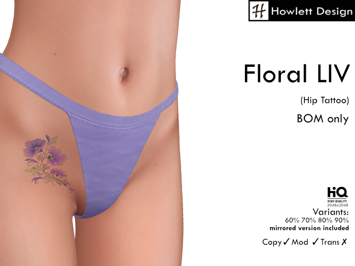 [HDesign] Floral LIV (Hip Tattoo)