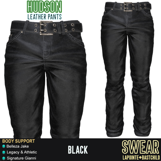 LEATHER PANTS - HUDSON BLACK