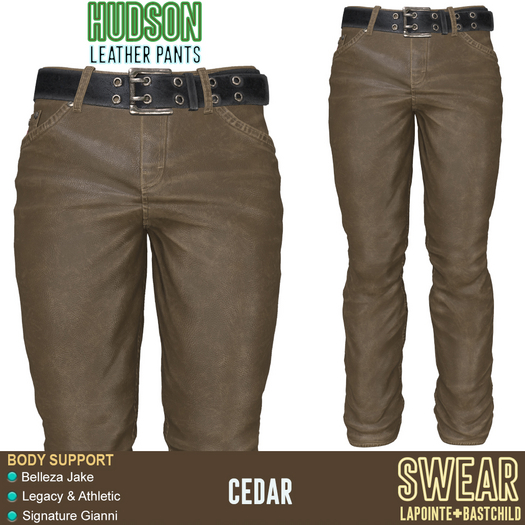 LEATHER PANTS - HUDSON CEDAR