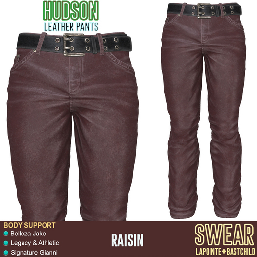 LEATHER PANTS - HUDSON RAISIN