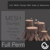 MESH Forest Stumps With Grass & Mushrooms