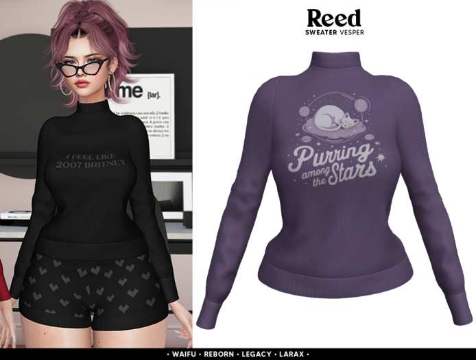 REED - VESPER SWEATER PURPLE CATS(wear me)