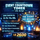 Advanced Event Countdown Timer LSL Script – Real-Time Unix Countdown, Auto Trigger Effects, Full Perm