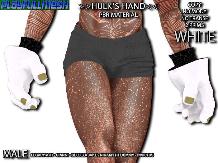 **Hulk's Hand MALE (WHITE)**PlayFullMesh