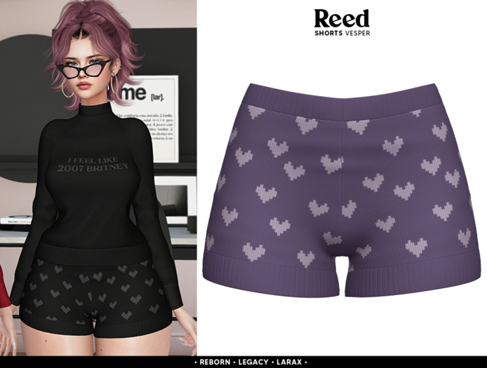 REED - VESPER SHORTS PURPLE HEART (wear me)