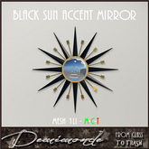 [CYN] Black Sun Retro Accent Mirror