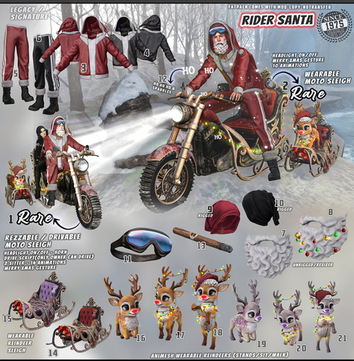 02.[Since1975] Rider Santa- Moto Sleigh /Wear RARE