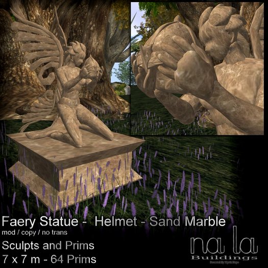 nala Fairy Statue Helmet Sand Marble