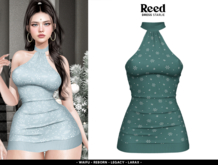 REED - STARLIE DRESS GREEN SNOW