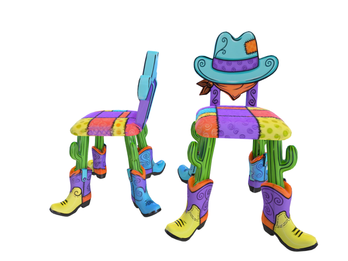 HB: Child's Cowboy Colorful Chair FuLL PERM