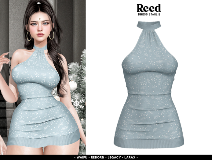 REED - STARLIE DRESS BLUE SNOW