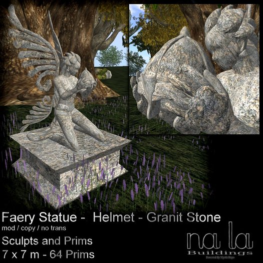 nala Fairy Statue Helmet Granit Stone