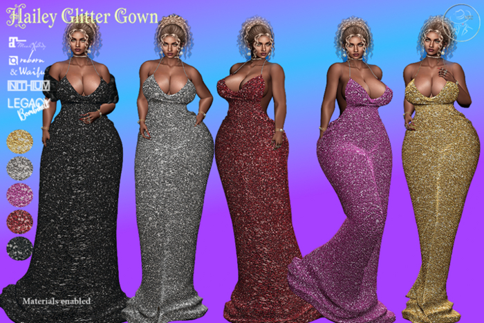 [NTC] Hailey Glitter Gown Bombshell Fatpack [Hud Add]