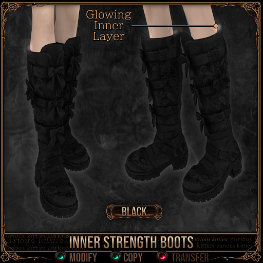 =^.^= Curious Kitties - Inner Strength Boots - Silver