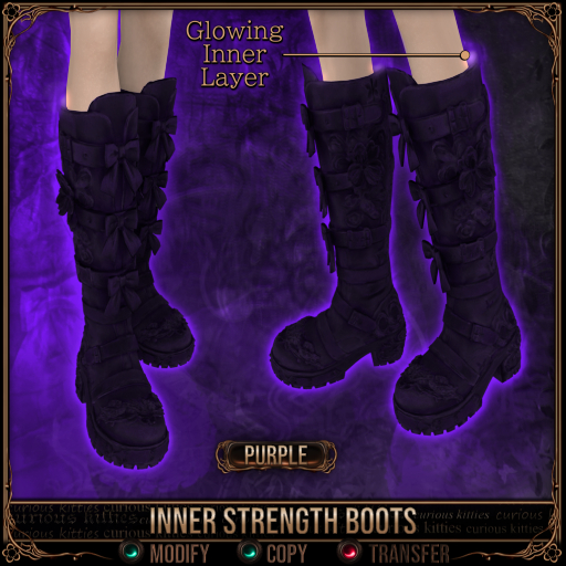 =^.^= Curious Kitties - Inner Strength Boots - Purple