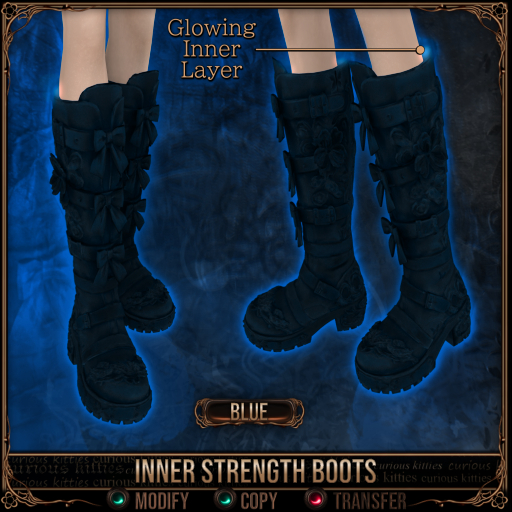 =^.^= Curious Kitties - Inner Strength Boots - Blue